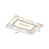 Modern Acrylic Ultrathin Rectangle Ceiling Lamp - 23.5/35.5 Long Led Flush Mount Warm/White Light