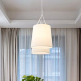 Nordic Single Conic Pendant Lamp - Hand Sewn Fabric Black/White Twig Arm