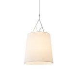 Nordic Single Conic Pendant Lamp - Hand Sewn Fabric Black/White Twig Arm