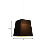 Black Fabric Mini Pendant Light - Sleek Simplicity For Dining Room