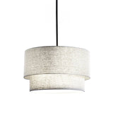 Modern Duel-Tone Drum Shade Ceiling Lamp For Dinette - White/Flaxen/Black