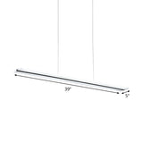 Minimalist Acrylic Linear Pendant Led Ceiling Lamp In Warm/White/Natural Light - Black