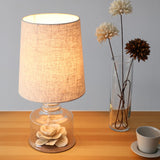 Macaron Table Lamp With Fabric Shade & Glass Base - 1 Light Blue/Yellow/White White