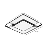 Black-White Modern Spliced Led Ceiling Lamp For Bedroom - 18/21.5 Wide