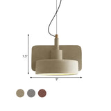 Minimalist Shallow Bowl Hanging Light With 1 Bulb - Red/Grey/Yellow