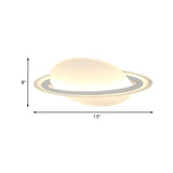 Modern Acrylic Planet Led Flush Light Fixture - 12/18 Long Warm/White Lighting For Living Room