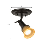 Frosted Glass Semi Flush Black Bell Corridor Ceiling Light With Adjustable Metallic Finish