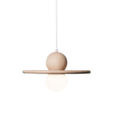 Minimalist Wood Plate Pendant Ceiling Light - Single Head Beige Hanging Lamp For Dining Room
