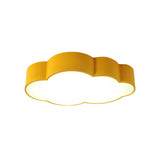 Contemporary Led Cloud Iron Flush Ceiling Light For Kids Bedroom - Yellow/Blue 20.5’/24.5’ Long