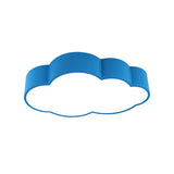 Contemporary Led Cloud Iron Flush Ceiling Light For Kids Bedroom - Yellow/Blue 20.5/24.5 Long