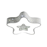 Led Nursery Ceiling Flush Light - Macaroon Pentagram Design In White/Pink/Blue