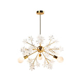Gold Modern Exposed Bulb Bedroom 3-Head Ceiling Mount Chandelier With Star Decor