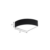 Modern White/Black Sector Flush Led Ceiling Light - Metal Mount 10/12/14 Wide