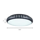 Simple Metal Led Ceiling Flush Mount Light White/Black With Hollow Shade For Living Room
