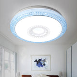 Contemporary Led Drum Flush Mount Lamp - Acrylic Diffuser In White/Pink/Blue Ideal For Bedroom