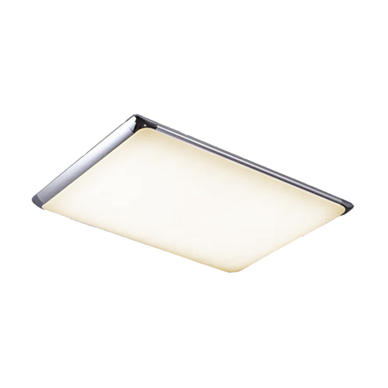 Modern Silver Flush Light With Led And Acrylic Shade For Living Room 25.5’/36’ Wide