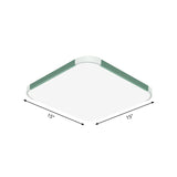Geometric Led Flush Mount Lamp In Macaron Colors - 12/15/17 Wide