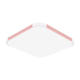 Geometric Led Flush Mount Lamp In Macaron Colors - 12/15/17 Wide