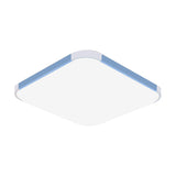 Geometric Led Flush Mount Lamp In Macaron Colors - 12/15/17 Wide