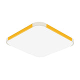 Geometric Led Flush Mount Lamp In Macaron Colors - 12/15/17 Wide