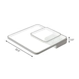 Modern 2-Tier White Semi Flush Led Ceiling Light - Warm/White Acrylic Fixture 16.5/20.5 Wide