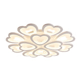 Heart Acrylic Shade Flush Mount Light For Bedroom - White Ceiling Lamp In Warm/White/Natural 9/12/15