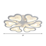 Hearts Bedroom Led Flush Lamp - Modern Ceiling Mount Light Fixture