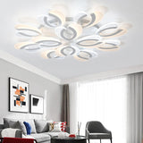 Contemporary Clear And White V-Shaped Flush Mount Led Light Fixture - Acrylic Ceiling With 4/6/9