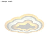 15’/18’/23.5’ W Acrylic Cloud Flush Mount Led Light Fixture In Warm/White - Minimalist Indoor
