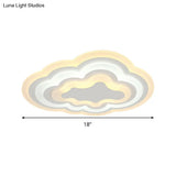 15’/18’/23.5’ W Acrylic Cloud Flush Mount Led Light Fixture In Warm/White - Minimalist Indoor