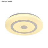 15’/19’ Contemporary Acrylic Led Round Flush Mount Fixture For Bedroom Lighting In Black And White