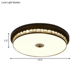 15.5’/19.5’ Led Ceiling Lighting In Black - Contemporary Round Clear Hexagon Crystals Flush