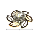Modern Led Flush Mount Ceiling Light With Clear Crystal Shade - Ideal For Corridors