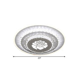 Modern Led Crystal Block Flush Mount Light Fixture With Rhombus/Cobble/Loving Heart Patterns In