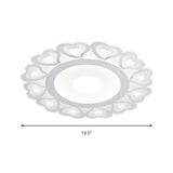 Ultra Thin Heart Pattern Led Ceiling Light - Simple Acrylic Flush Mount White 16/19.5/23.5 Dia