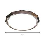 Flush Led Bedroom Ceiling Mount Light With Acrylic Frosted Diffuser - Brown 16/19.5 Dia
