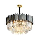 Stylish Vintage Silver Chandelier With Crystal Block For Living Room Décor