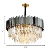 Stylish Vintage Silver Chandelier With Crystal Block For Living Room Décor