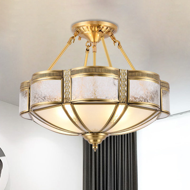 Blossom Ceiling Light Fixture - Traditional Style 14’/18’ Wide 3/4 Bulbs Frosted Glass Pattern