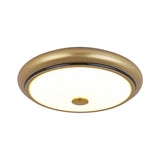 Traditional Circular Led Flush Mount Ceiling Light Fixture - 13/16/19.5 Wide Black/Gold With White