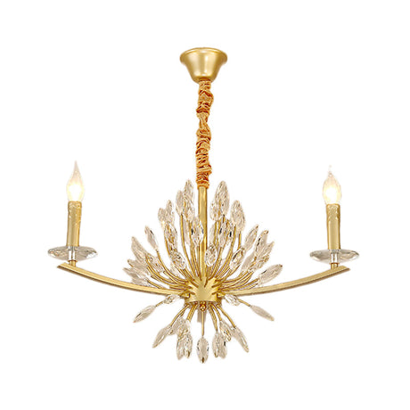 Vintage Brass Chandelier With Crystal Decor Open Bulbs And Multiple Head Options