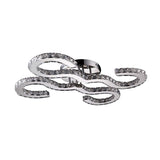 Modern Curved Ceiling Crystal And Metal Sconce Light In Chrome For Bedroom - Warm/White/3 Color