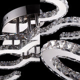 Modern Curved Ceiling Crystal And Metal Sconce Light In Chrome For Bedroom - Warm/White/3 Color