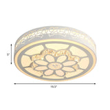 Modern Led Flower Ceiling Light With Color Options And Crystal Accents - Brown/White