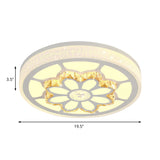 Modern Led Flower Ceiling Light With Color Options And Crystal Accents - Brown/White