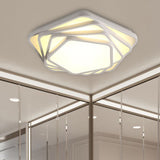 Contemporary Led Flush Ceiling Light - Pentagon Design In Warm/White For Bedroom Acrylic Diffuser