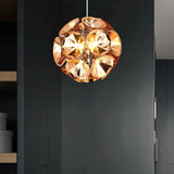 Modern Metal Chrome/Gold Led Ball Pendant Light Fixture - White/Warm 7/11 Dia