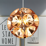 Modern Metal Chrome/Gold Led Ball Pendant Light Fixture - White/Warm 7/11 Dia