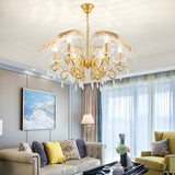 Vintage Style Branch Chandelier With Metal & Crystal Lights In Gold 6 /