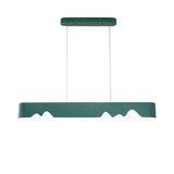 Modern Led Rectangular Linear Chandelier With Metal Hanging Ceiling Light (White/Black/Green) -